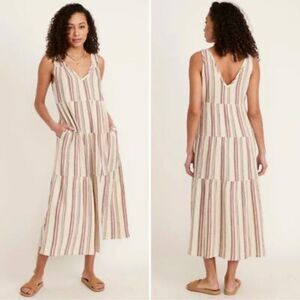 Marine Layer Striped Maxi Dress - Cream and Red